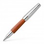 E-Motion Wood Rollerball Pen with Chrome Metal Grip, Reddish Brown